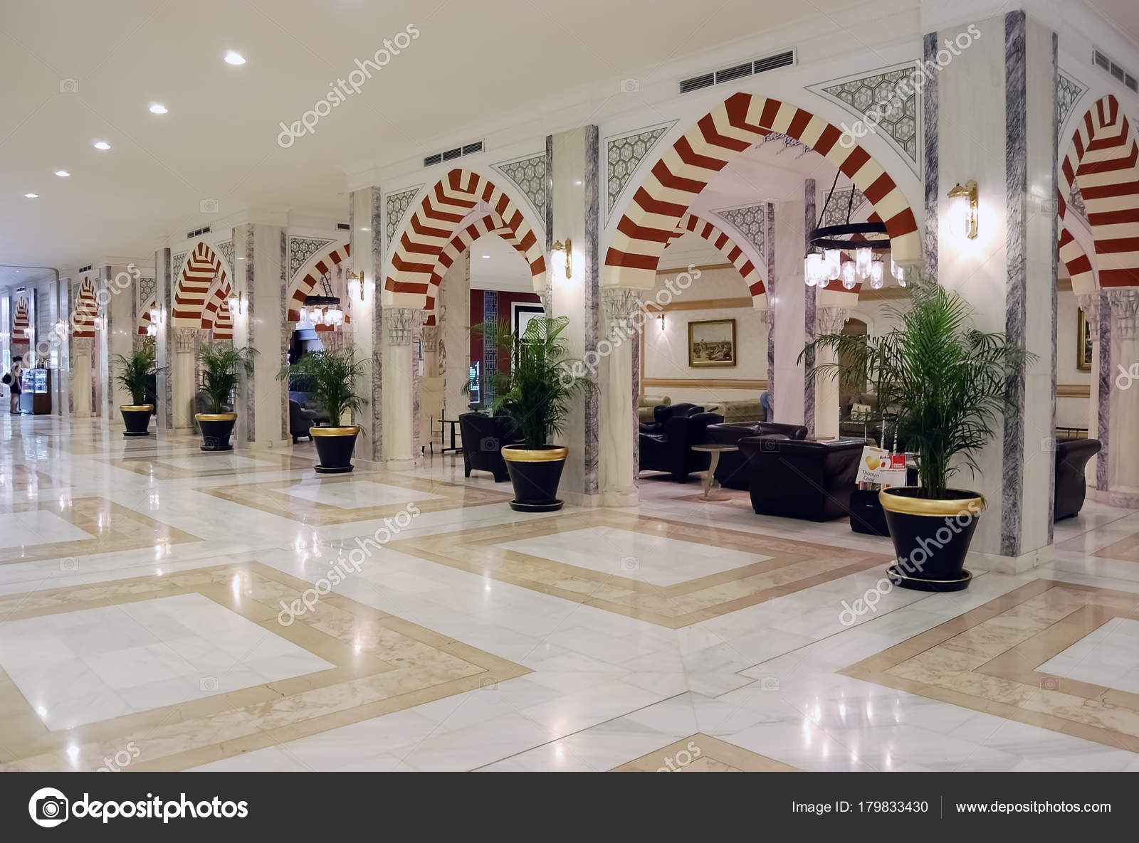 View Of Interior Of The Hall In Oriental Style In The