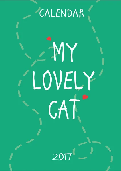 Cover untuk kalender 2017. Kucing cantikku - Stok Vektor