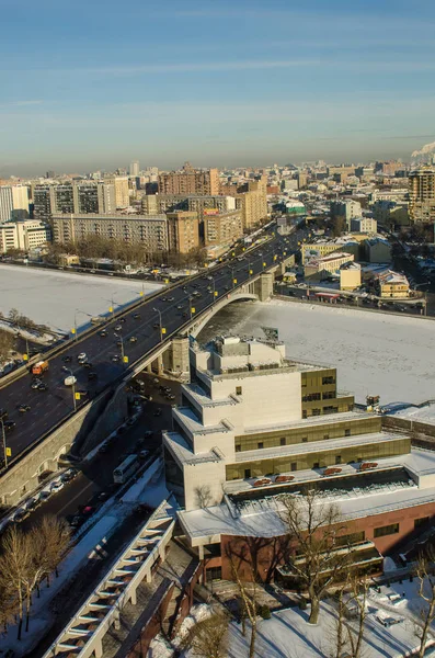 Moscow winter top view river — Stock Photo, Image