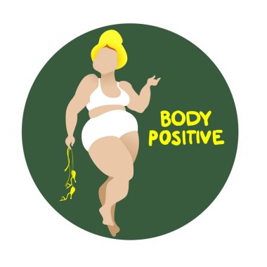 curvy kız iç çamaşırı. Vektör simge vücudun pozitif