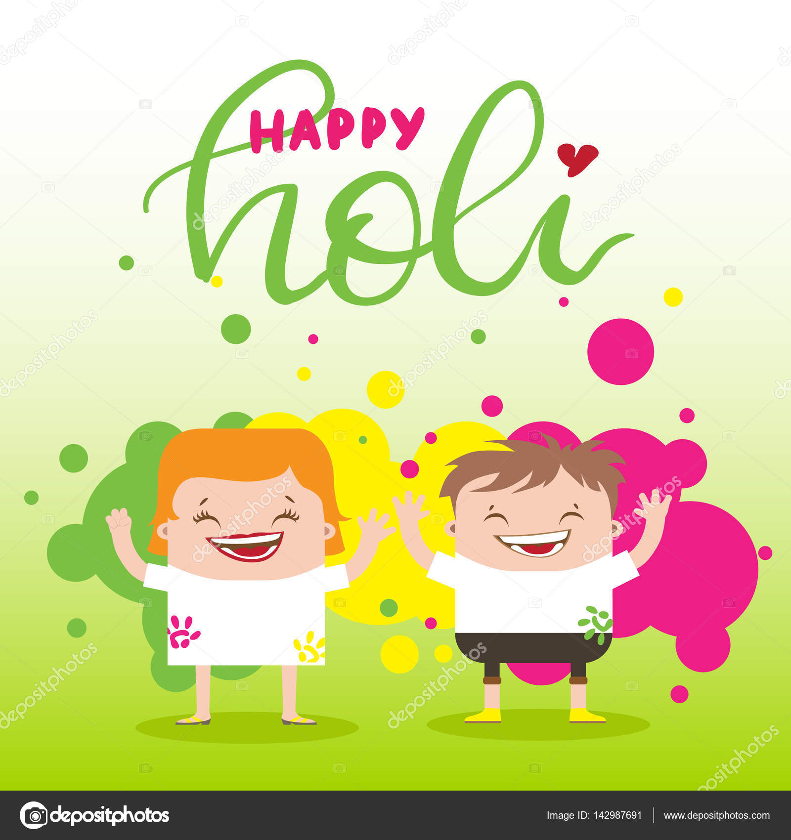 cool dei bambini che giocano holi con colore cartolina duauguri per la festa with immagini di bambini che giocano