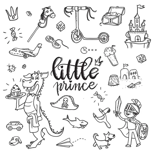 De grappige reeks kleine prins — Stockvector