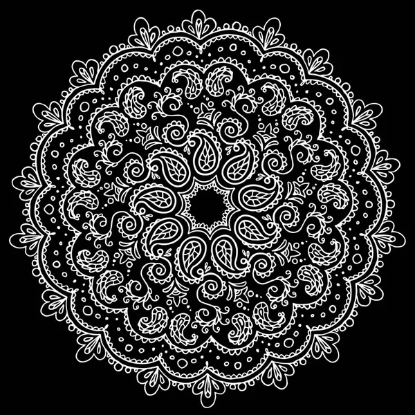 Ilustrasi dekorasi pola Mandala. Ornamen putaran pengulangan vektor - Stok Vektor