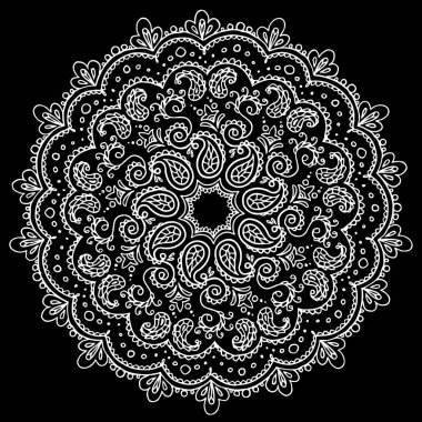 Mandala desen dekor illüstrasyon. Vektör yuvarlak tekrar süsleme