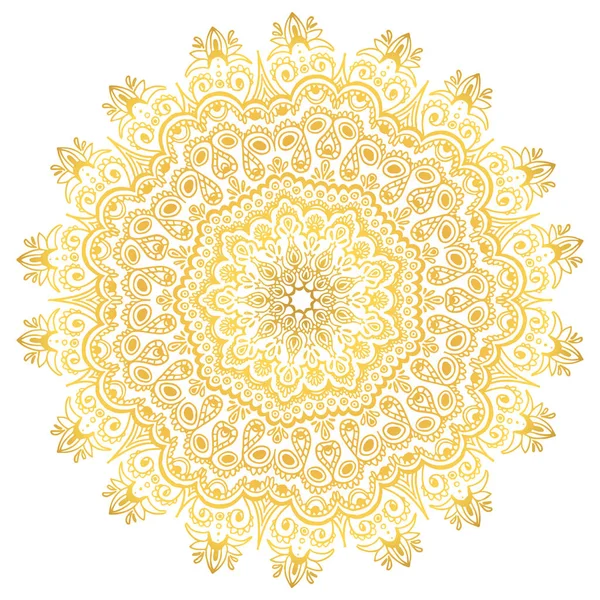 Ornamento mandala gradiente amarelo. Vetor isolado étnico decorat — Vetor de Stock