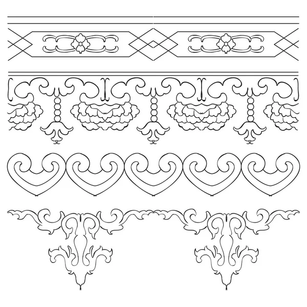 Ancient Chinese Pattern Frames Border set — Stock Vector