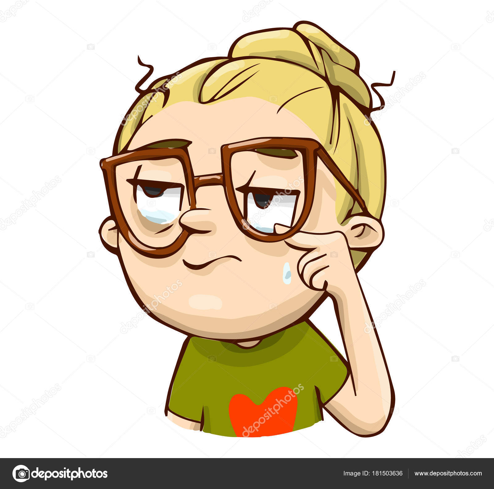 Image vectorielle Émotionnel drôle personnage de dessin animé. vecteur  sarcastique pleurer main dessiné fille . par ©Vasilixa - 181503636, image size:1600x1582
