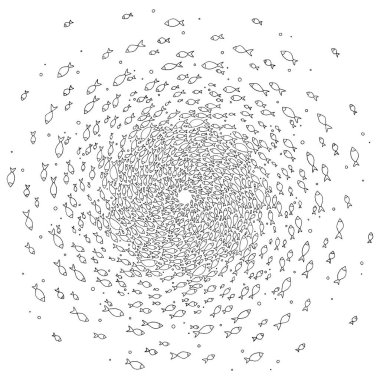 İzole balık mandala vektör. Dekoratif daire içinde desen. Boyama kitabı sayfası.