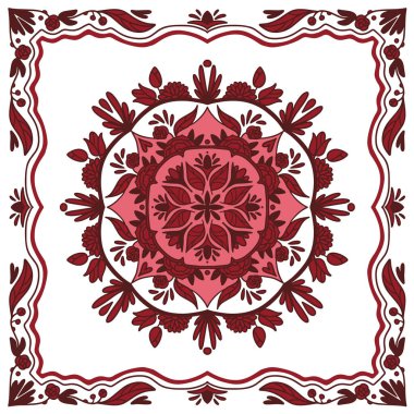 Mandala. Çiçeklerle süslü desen