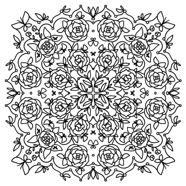 Mandala. Belo padrão floral para cachecóis . — Vetor de Stock