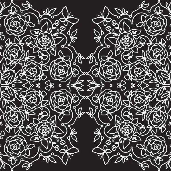 Schöne Muster für Schals. Ziermuster mit Blumen — Stockvektor