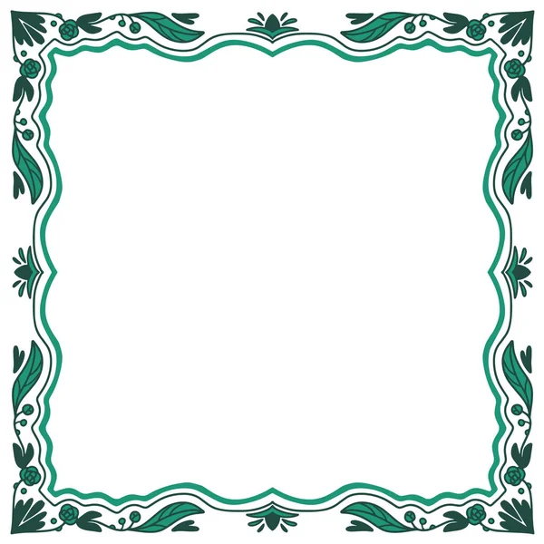 Vignetta retrò ornamentale. Cornice modello verde — Vettoriale Stock