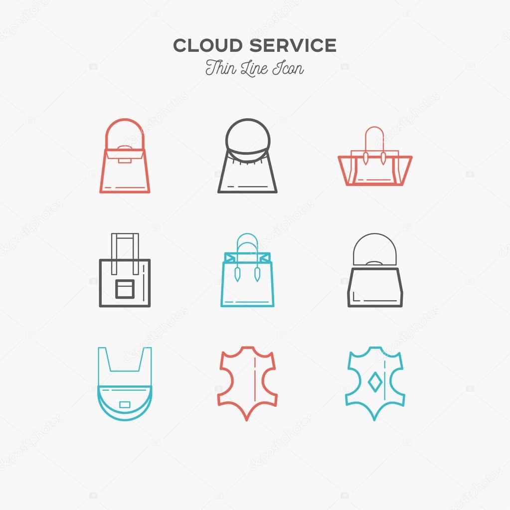 bags icons. women bags icons, bags shop icons.