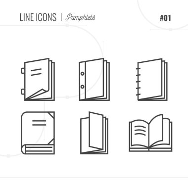 Broşürler, kataloglar, kitaplar, vektör simge stil tasarlamak olduğunu
