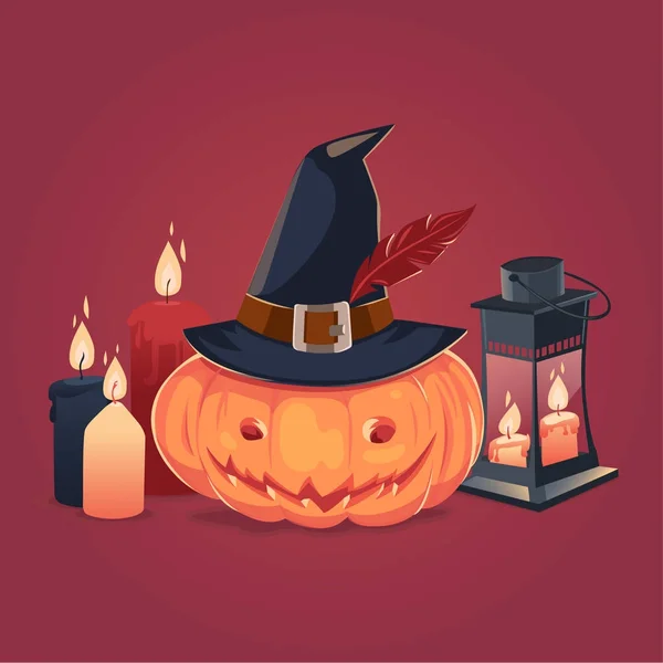 Fröhliche Halloween-Karte, Hintergrund, Plakat. Vektorillustration. — Stockvektor