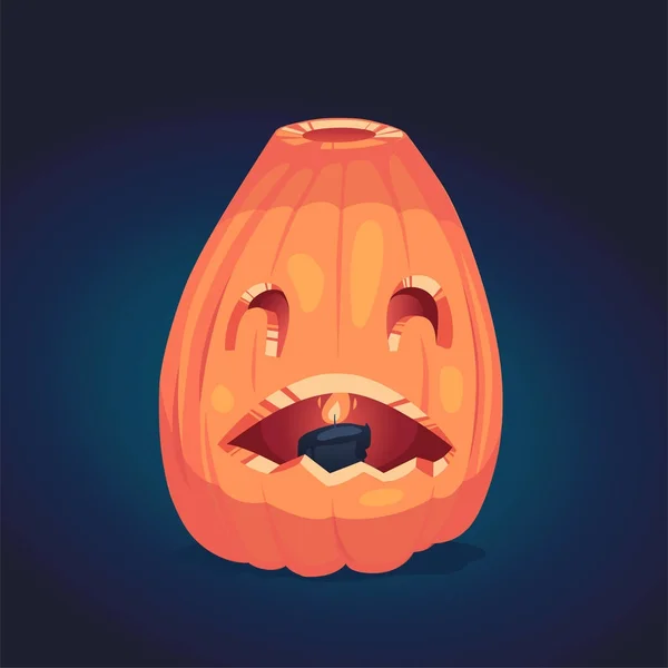 Gruseliger Halloween-Kürbis. Vektorillustration. — Stockvektor