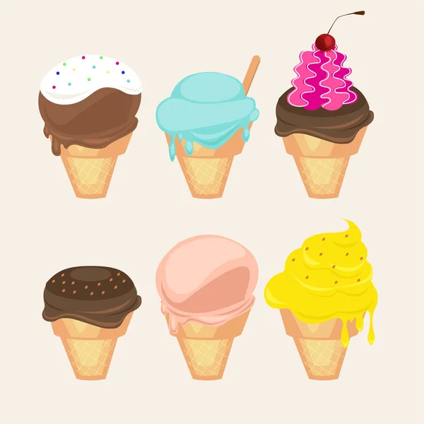 Set de ilustración de helados. Lista de precios con un conjunto de bolas de ic — Vector de stock