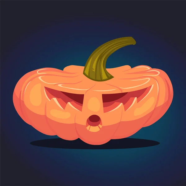 Gruseliger Halloween-Kürbis. Vektorillustration. — Stockvektor