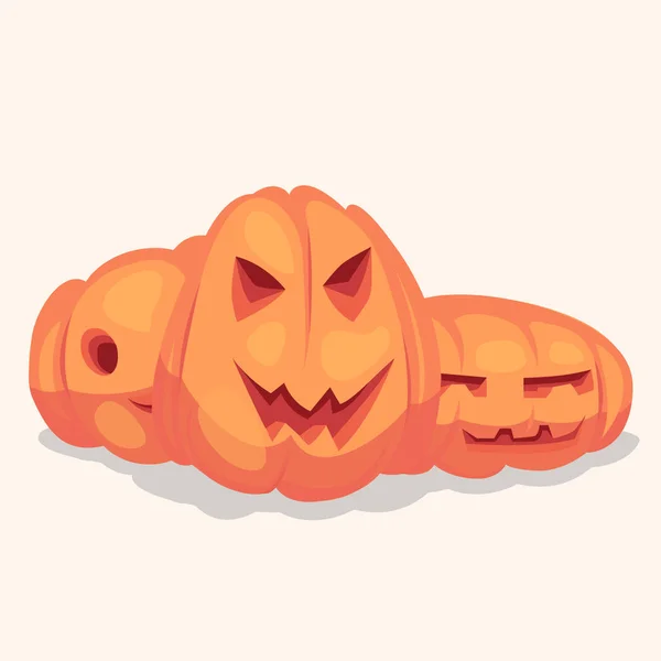 Espeluznante calabaza de Halloween. Ilustración vectorial . — Vector de stock