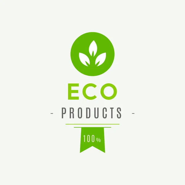 Eco icono, etiqueta. Etiquetas orgánicas. Elemento natural del producto. Piso sta — Vector de stock