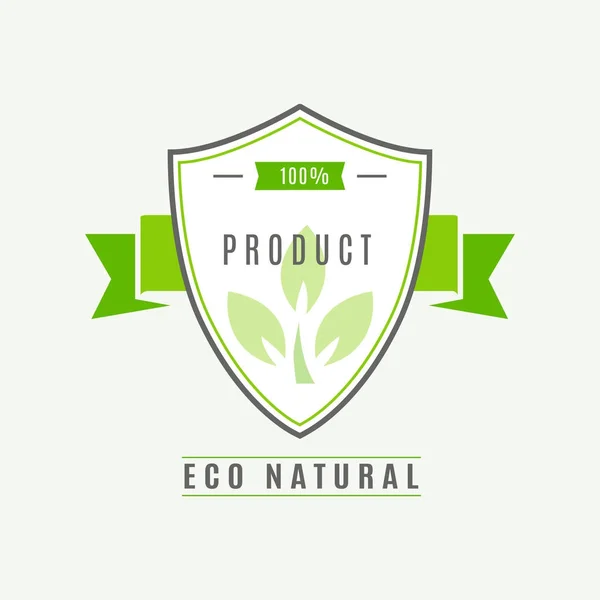 Öko-Symbol, Etikett. organische Tags. Flachstempel. natürliches Ökoprodukt. — Stockvektor