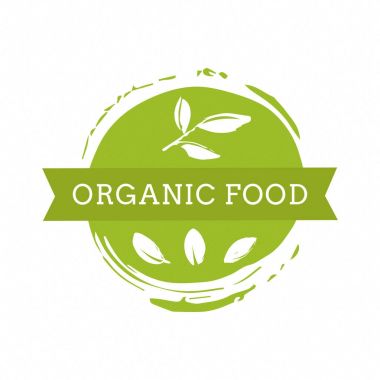 Eko simgesi, etiket. Organik Etiketler. Düz pul. Doğal çevre ürün. 