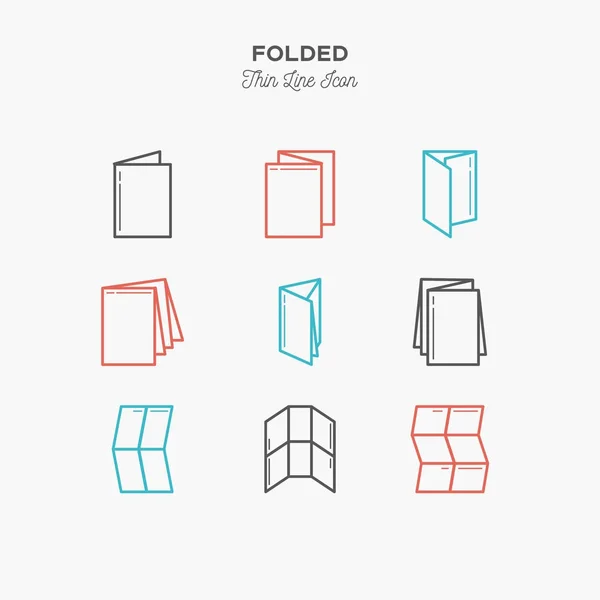 Renkli simge Folded nesneleri kümesi. Skor düzeni kitapçıklar, — Stok Vektör