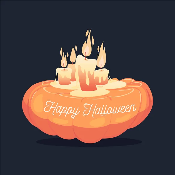 Feliz tarjeta de Halloween, fondo, póster. Ilustración vectorial . — Vector de stock