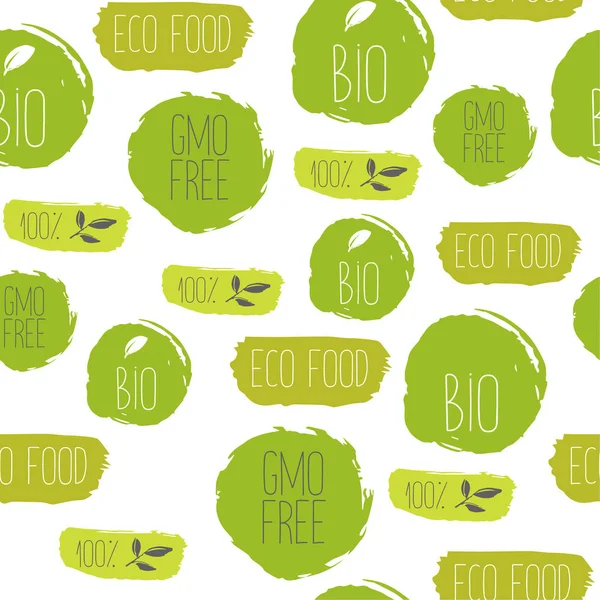 Patrón de alimentos saludables iseamles. Textura orgánica. Medio ambiente natural — Vector de stock