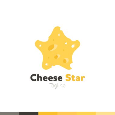Peynir yıldız Logo, Restoran logo, yemek ve pişirme logo vektör
