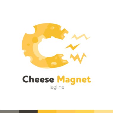 Peynir mıknatıs Logo, Restoran logo, yemek ve pişirme logosu, vect