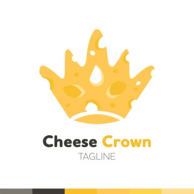 Peynir taç Logo, Restoran logo, yemek ve pişirme logo, vecto