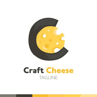 Zanaat peynir Logo, Restoran logo, yemek ve pişirme logo, vecto