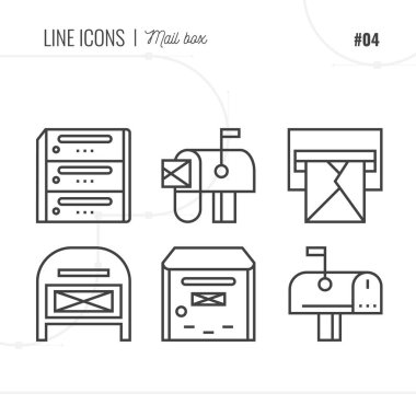 Postane, posta, izole nesnesinin satırı simgesi. Satır Icons set.