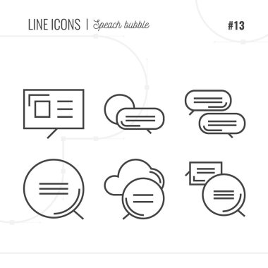 Geneli simgesi kabarcıklar, izole nesnesi satır. Satır Icons set. 