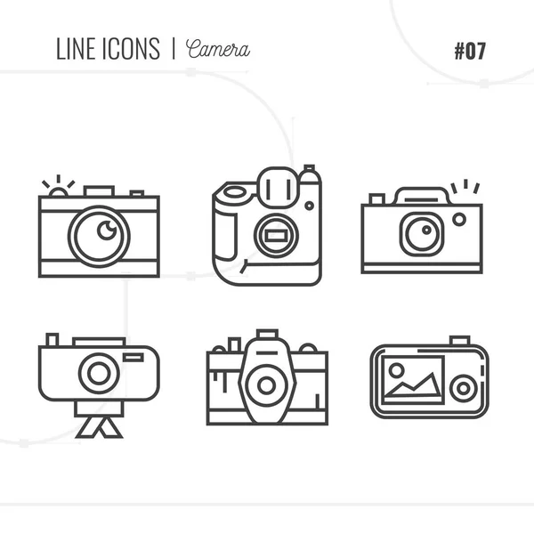 Icono de línea de foto, objeto aislado. Juego de iconos de línea . — Vector de stock