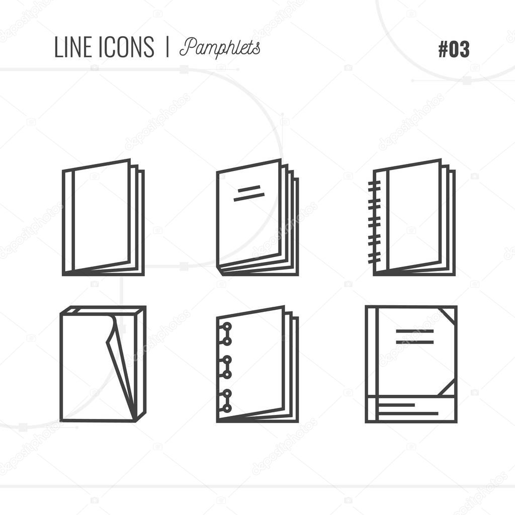 Vector Icon Style Illustration of Pamphlets, Catalogs, Books, Is