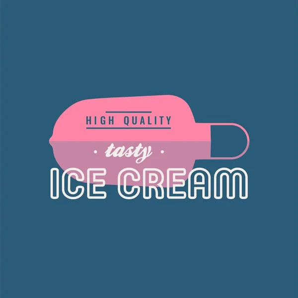 Ice-cream shop label, logotypes and design element. Vintage ice — Stock Vector