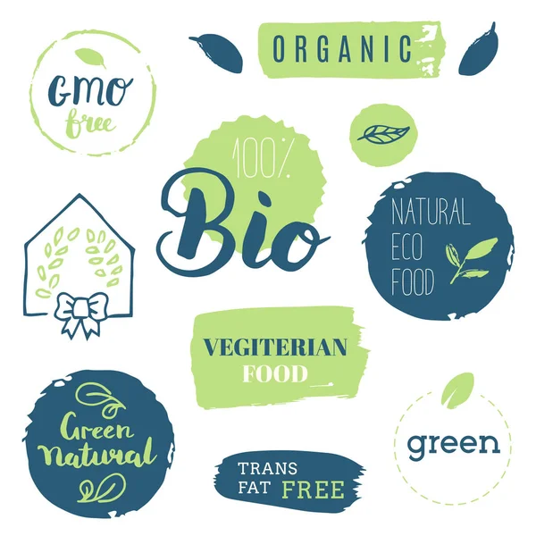Färsk, ekologisk, glutenfri, 100% bio, premiumkvalitet, lokalt — Stock vektor