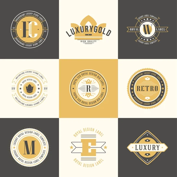 Retro Vintage Logotypes set. Vector design elements, business si — Stock Vector