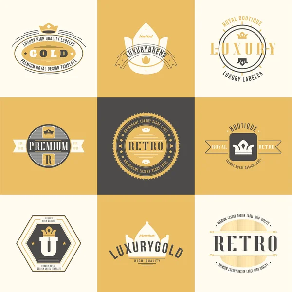 Conjunto de Logotipos Retro Vintage. Elementos de diseño vectorial, negocio si — Archivo Imágenes Vectoriales