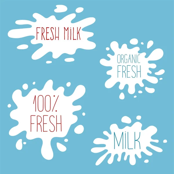 Γάλα, γιαούρτι ή κρέμα splash κηλίδα διάνυσμα σύνολο. Ποτό στοιχείο, spl Royalty Free Διανύσματα Αρχείου
