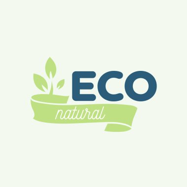 Etiketler ve stickerlar organik gıda, içki ve natur için set