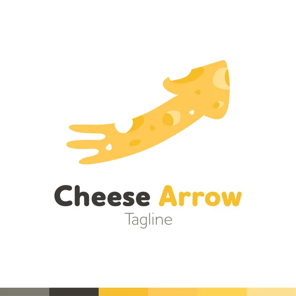 Logotipo de flecha de queso, logotipo del restaurante, comida y logotipo de cocina, vecto — Archivo Imágenes Vectoriales