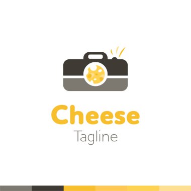 Logo, Restoran logosu, yemek ve pişirme logosu, vektör logo şablonu peynir.