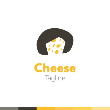 Logo, Restoran logosu, yemek ve pişirme logosu, vektör logo şablonu peynir.