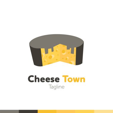 Logo, Restoran logosu, yemek ve pişirme logosu, vektör logo şablonu peynir.