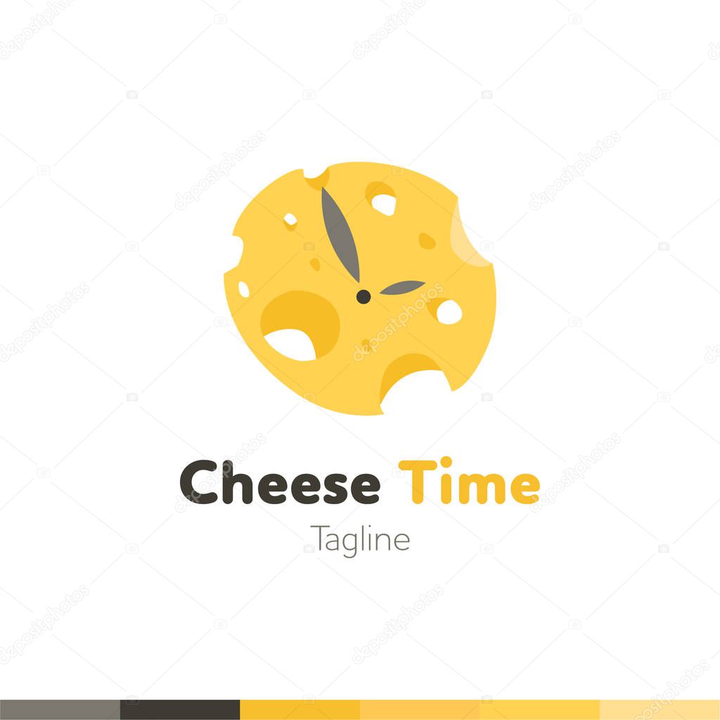 Cheese time Logo, Restaurant logo, food and cooking logo, vector logo template.