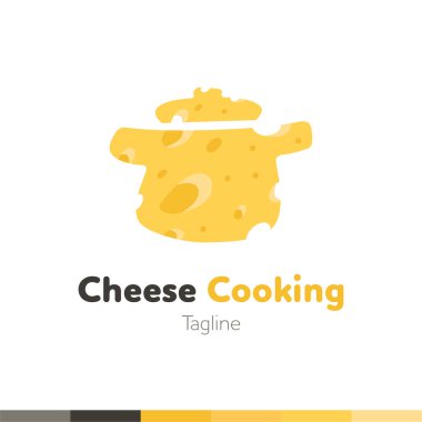 Peynir yemek Logo, Restoran logosu, yemek ve pişirme logosu, vektör logo şablonu.