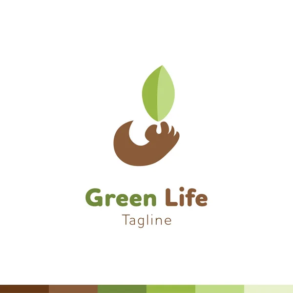 Grön logotyp, ekologi logotyp, blad och natur-logotypen, vektor logotypen te — Stock vektor